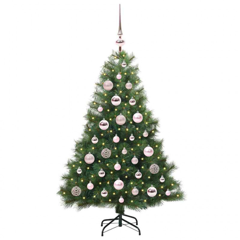 Sztuczna choinka z 150 diodami LED Zielony 120 cm PE i PVC