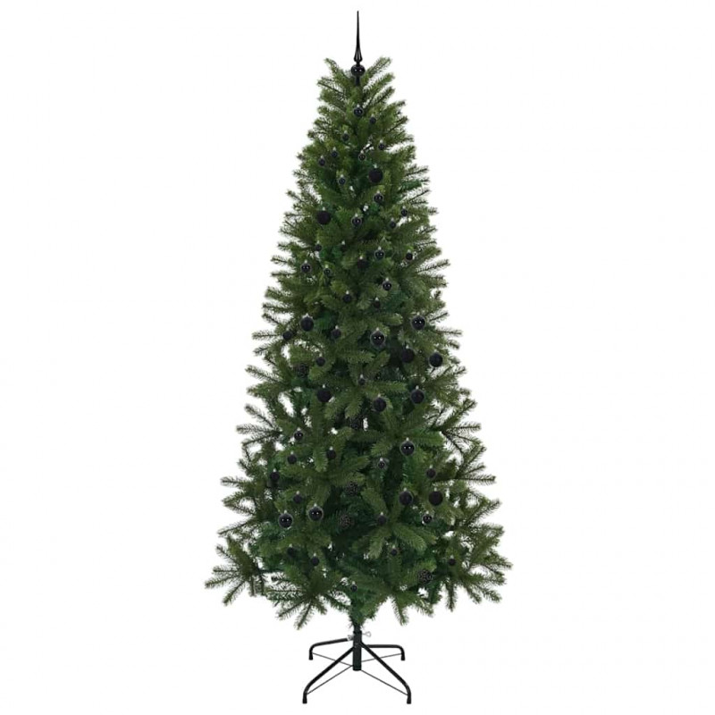 Sztuczna choinka z 300 diodami LED Zielony 240 cm PE i PVC