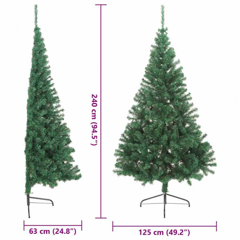 Sztuczna choinka z oświetleniem na Boże Narodzenie 240 cm PVC