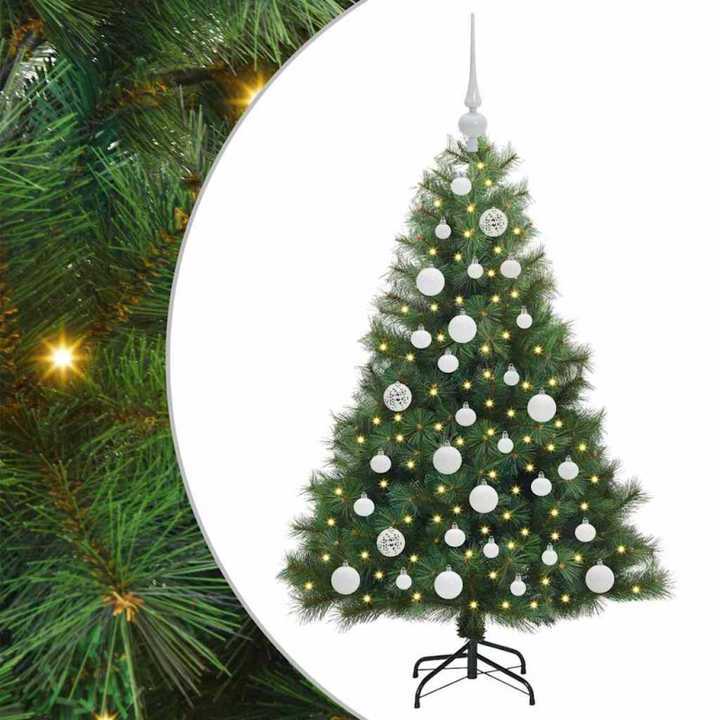 Sztuczna choinka z 150 diodami LED Zielony 120 cm PE i PVC