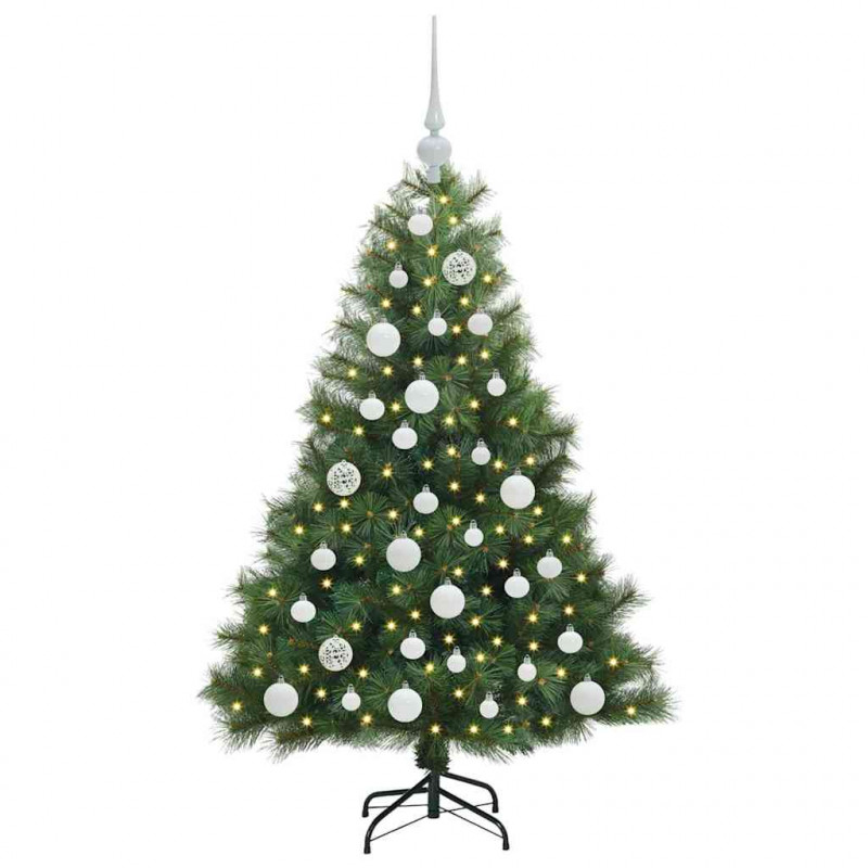 Sztuczna choinka z 150 diodami LED Zielony 120 cm PE i PVC