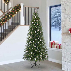 Sztuczna choinka z 300 diodami LED Zielony 240 cm PE i PVC