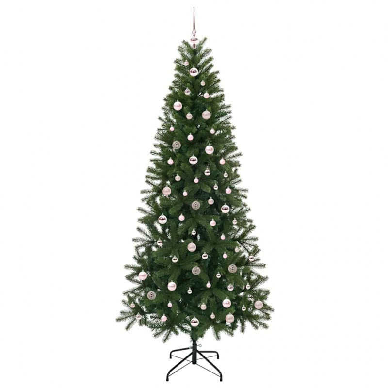 Sztuczna choinka z 300 diodami LED Zielony 240 cm PE i PVC