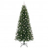 Sztuczna choinka z 300 diodami LED Zielony 240 cm PE i PVC