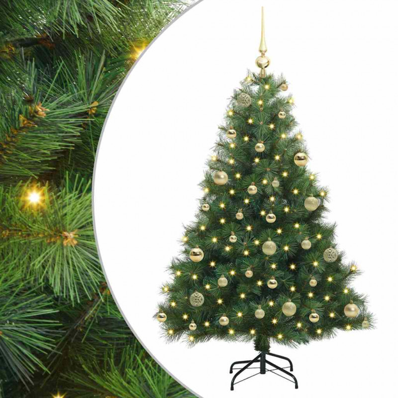 Sztuczna choinka z 150 diodami LED Zielony 120 cm PE i PVC