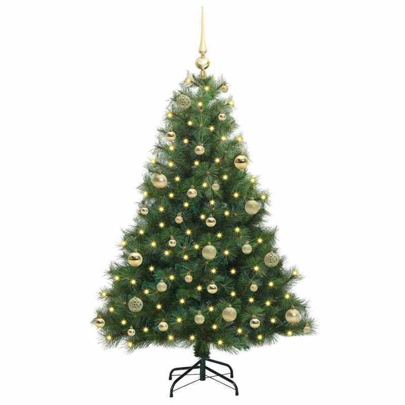 Sztuczna choinka z 150 diodami LED Zielony 120 cm PE i PVC