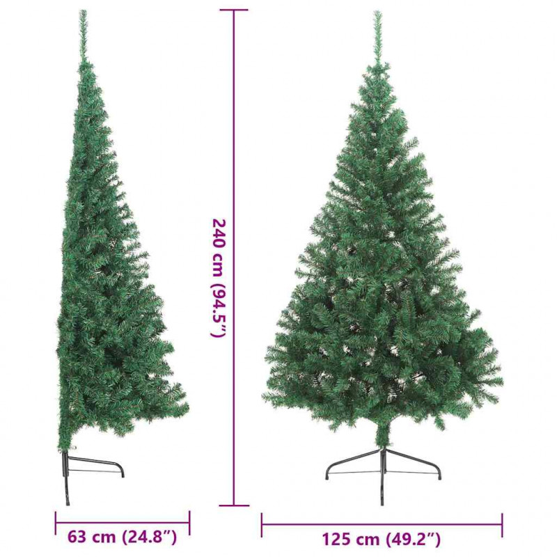 Sztuczna choinka z oświetleniem na Boże Narodzenie 240 cm PVC