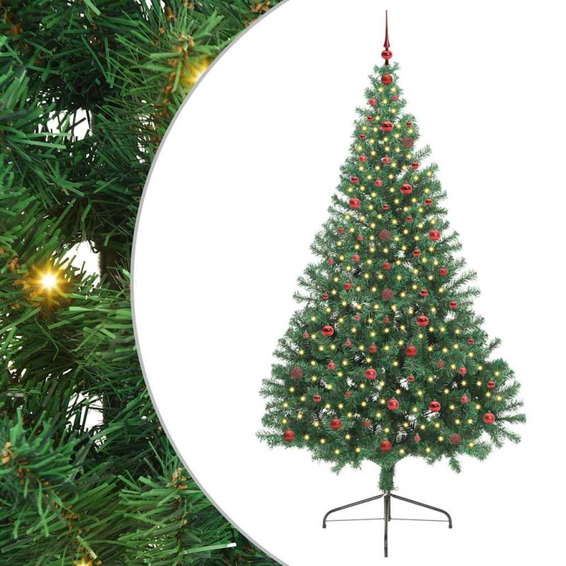 Sztuczna choinka z oświetleniem na Boże Narodzenie 240 cm PVC