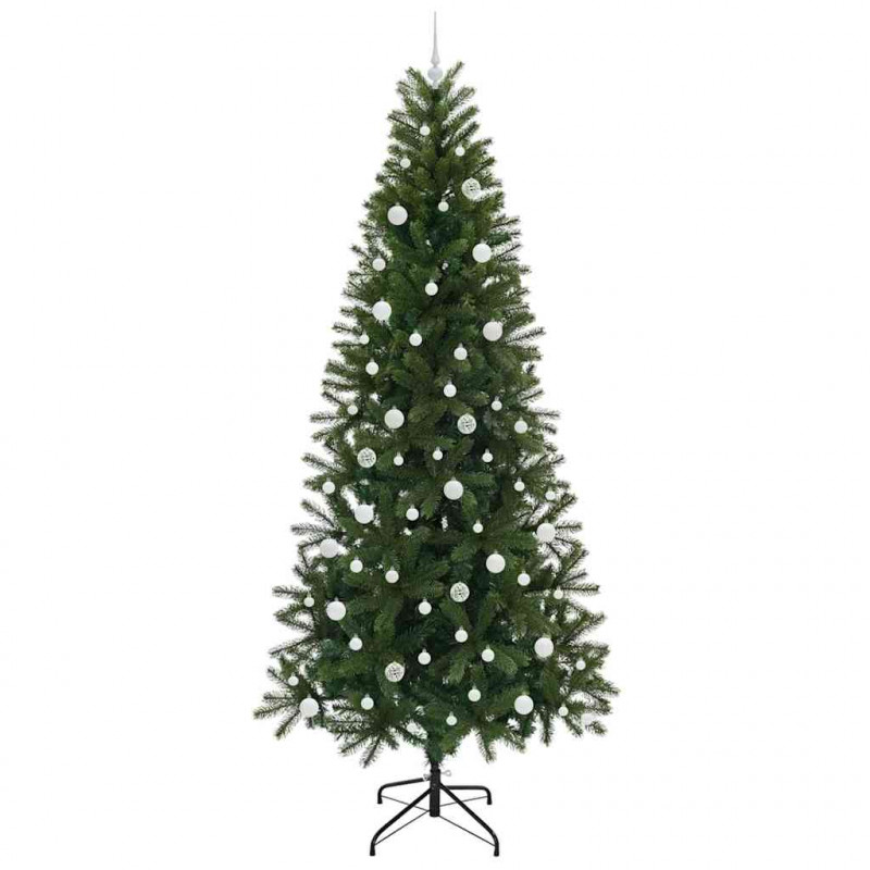 Sztuczna choinka z 300 diodami LED Zielony 240 cm PE i PVC