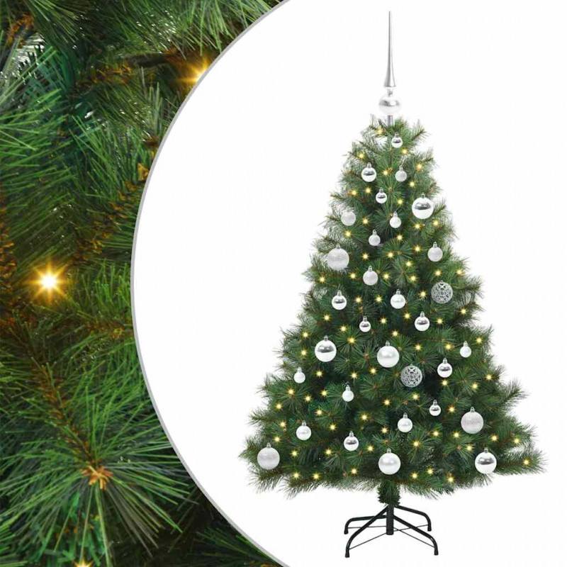 Sztuczna choinka z 150 diodami LED Zielony 120 cm PE i PVC