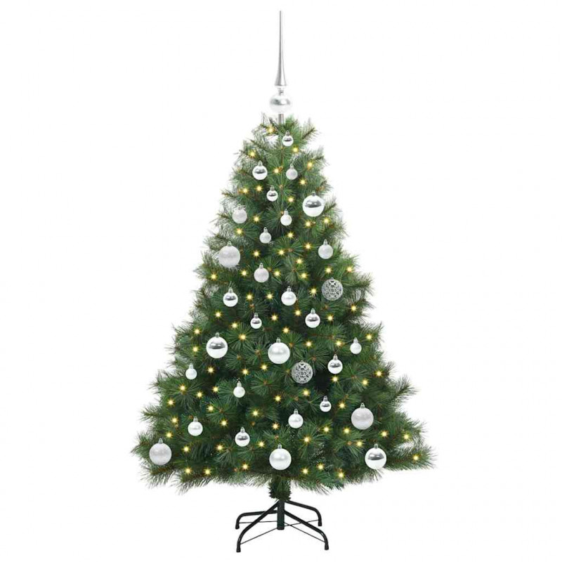 Sztuczna choinka z 150 diodami LED Zielony 120 cm PE i PVC