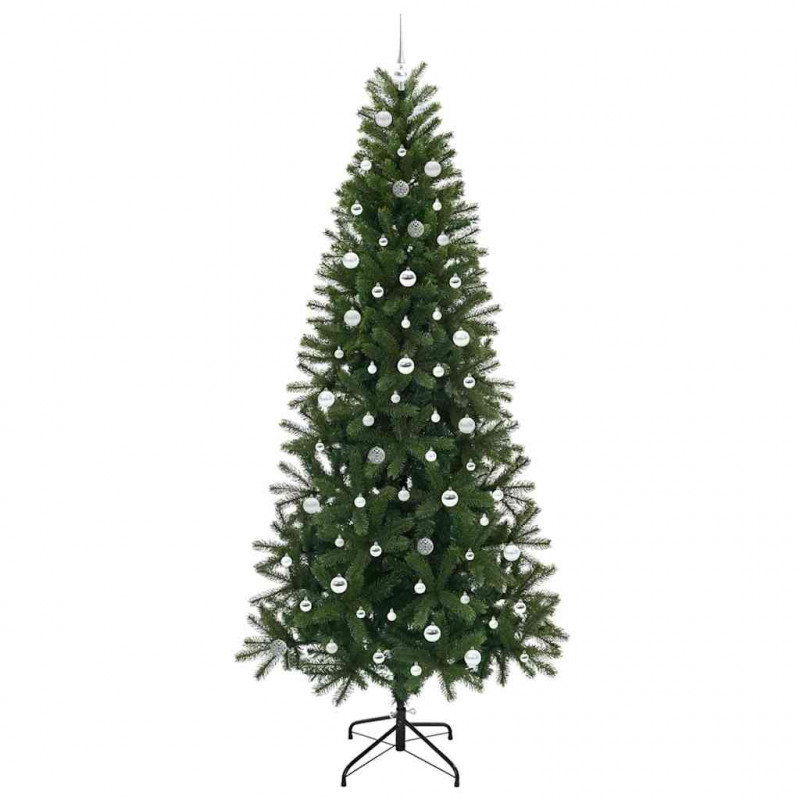 Sztuczna choinka z 300 diodami LED Zielony 240 cm PE i PVC