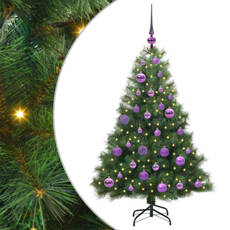 Sztuczna choinka z 150 diodami LED Zielony 120 cm PE i PVC