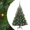Sztuczna choinka z 150 diodami LED Zielony 120 cm PE i PVC