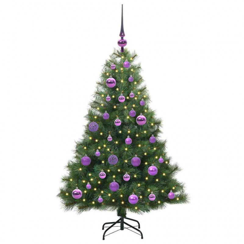 Sztuczna choinka z 150 diodami LED Zielony 120 cm PE i PVC
