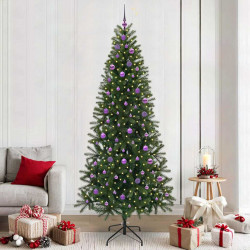 Sztuczna choinka z 300 diodami LED Zielony 240 cm PE i PVC