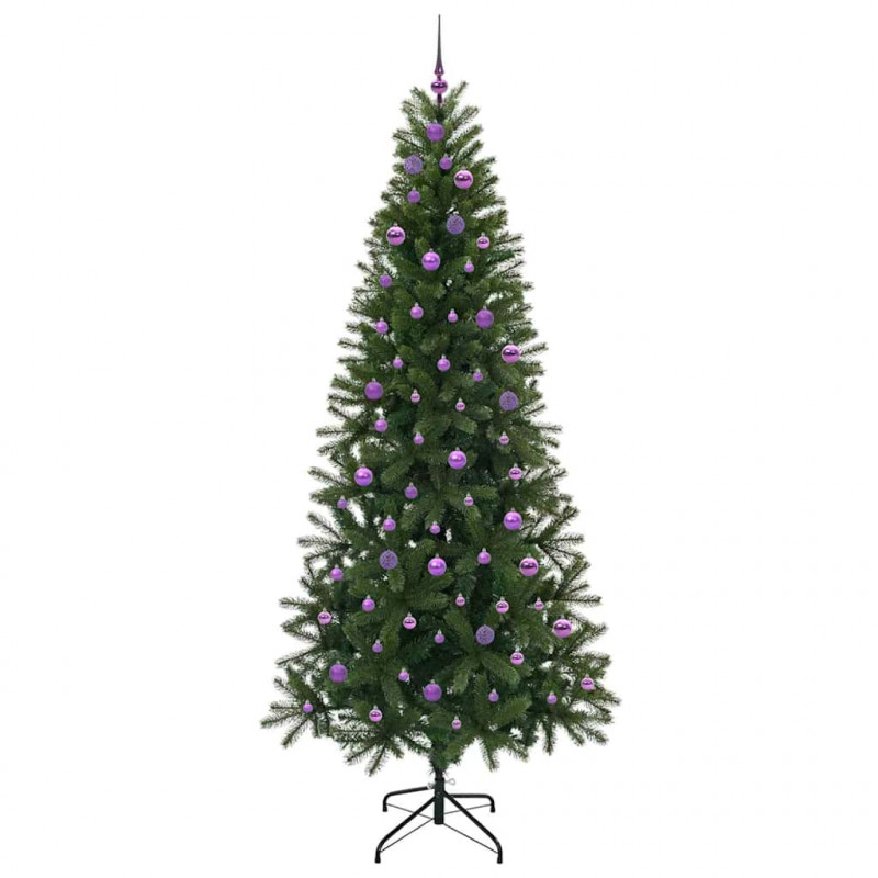 Sztuczna choinka z 300 diodami LED Zielony 240 cm PE i PVC
