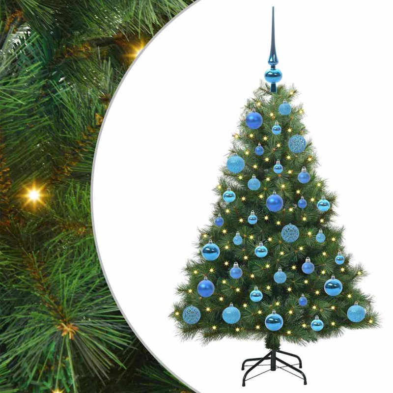 Sztuczna choinka z 150 diodami LED Zielony 120 cm PE i PVC