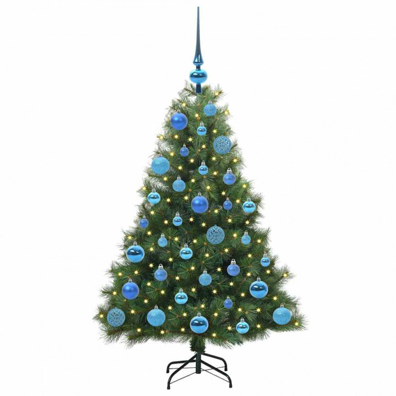Sztuczna choinka z 150 diodami LED Zielony 120 cm PE i PVC