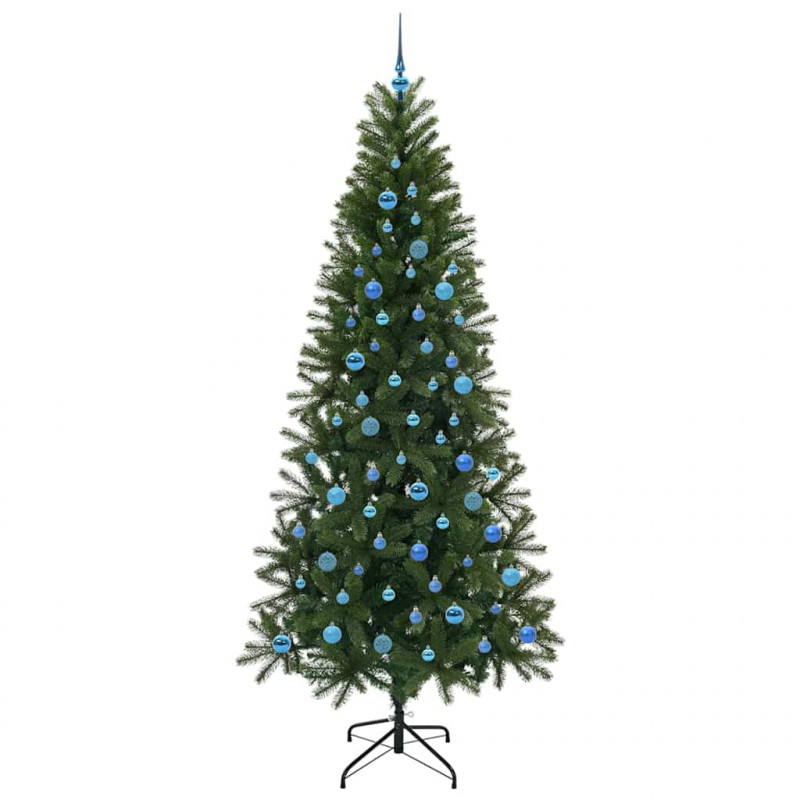Sztuczna choinka z 300 diodami LED Zielony 240 cm PE i PVC