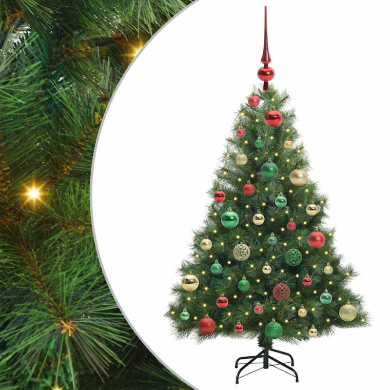 Sztuczna choinka z 150 diodami LED Zielony 120 cm PE i PVC