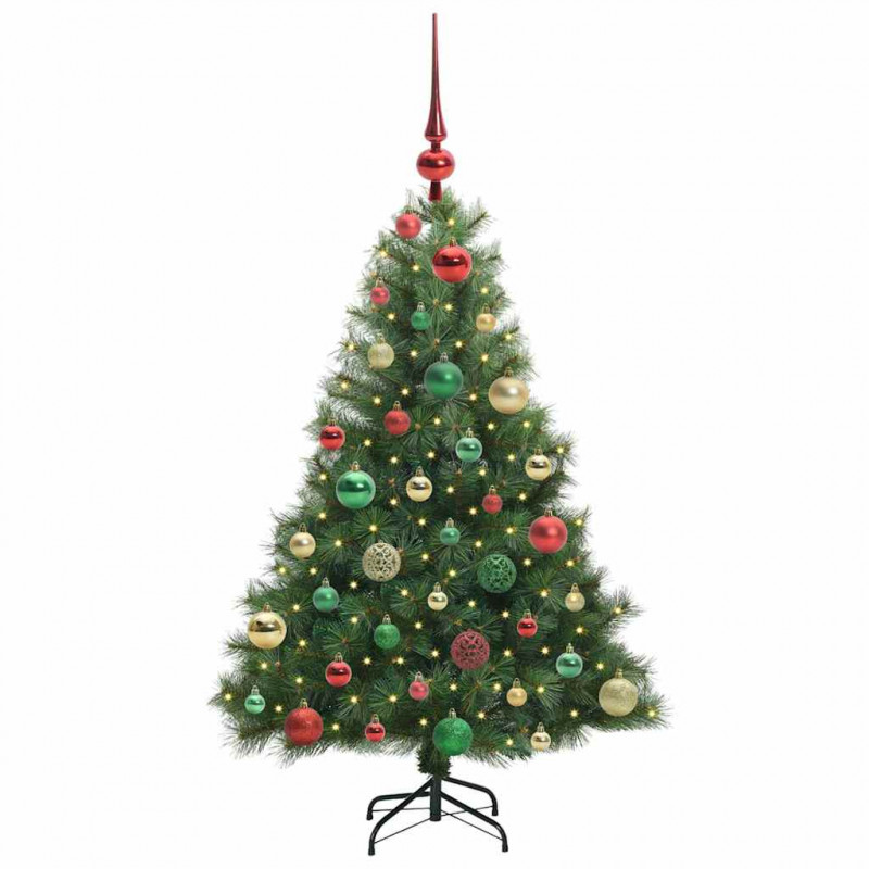 Sztuczna choinka z 150 diodami LED Zielony 120 cm PE i PVC