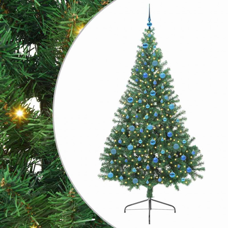 Sztuczna choinka z oświetleniem na Boże Narodzenie 240 cm PVC