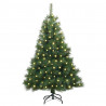 Sztuczna choinka z 150 diodami LED Zielony 150 cm PE i PVC