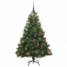 Sztuczna choinka z 150 diodami LED Zielony 150 cm PE i PVC