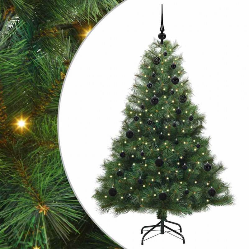 Sztuczna choinka z 150 diodami LED Zielony 150 cm PE i PVC