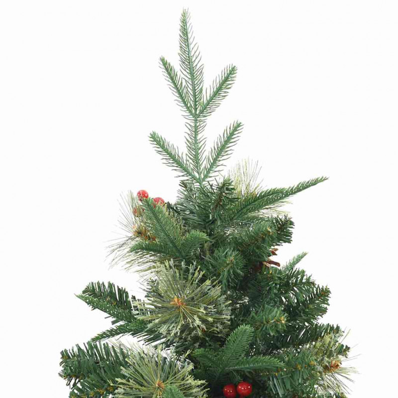 Sztuczna choinka z zawiasami z podstawą Zielony 120 cm PE i PVC