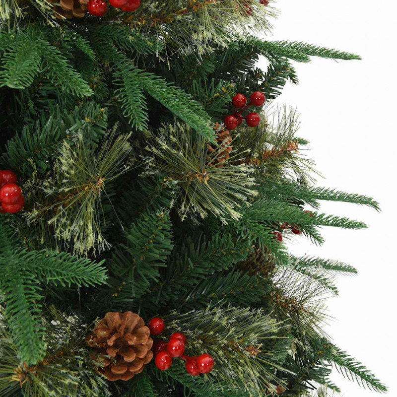 Sztuczna choinka z zawiasami z podstawą Zielony 120 cm PE i PVC