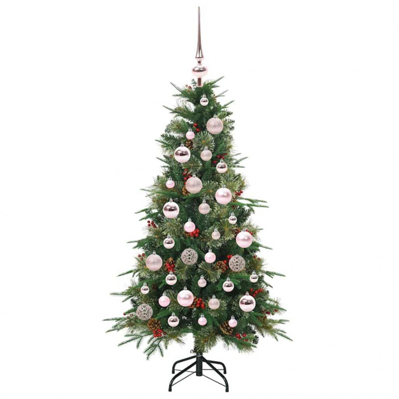 Sztuczna choinka z zawiasami z podstawą Zielony 120 cm PE i PVC