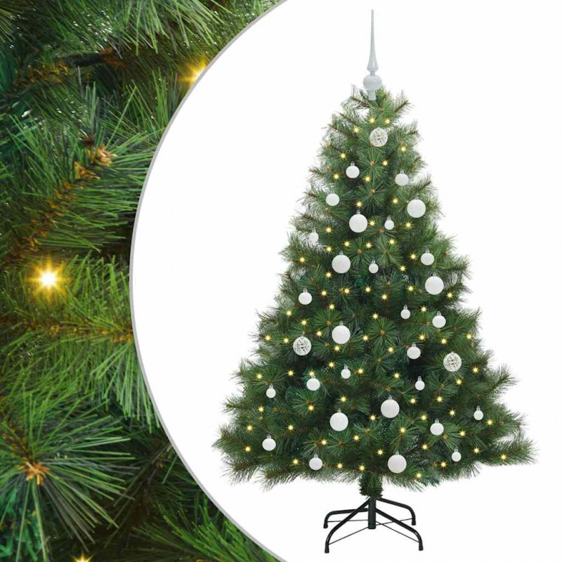 Sztuczna choinka z 150 diodami LED Zielony 150 cm PE i PVC