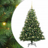 Sztuczna choinka z 150 diodami LED Zielony 150 cm PE i PVC