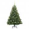Sztuczna choinka z 150 diodami LED Zielony 150 cm PE i PVC