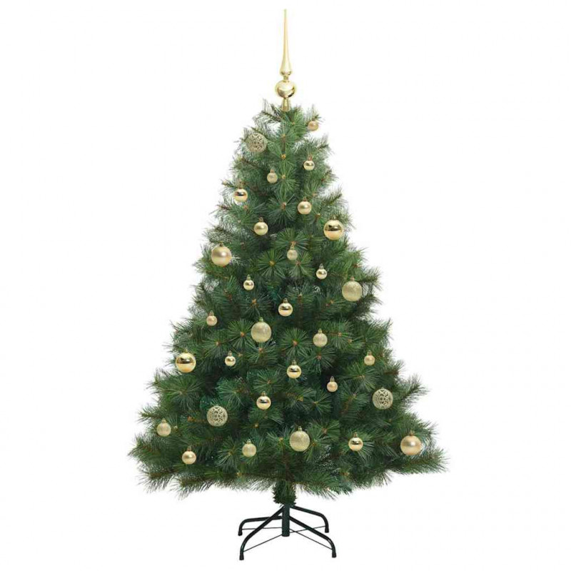 Sztuczna choinka z 150 diodami LED Zielony 150 cm PE i PVC