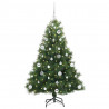 Sztuczna choinka z 150 diodami LED Zielony 150 cm PE i PVC