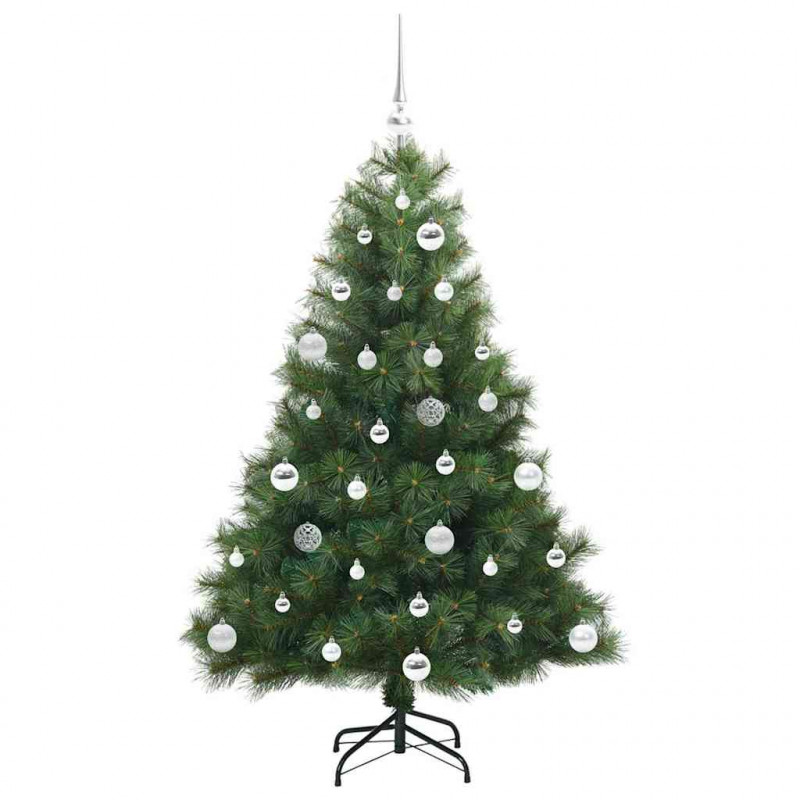 Sztuczna choinka z 150 diodami LED Zielony 150 cm PE i PVC