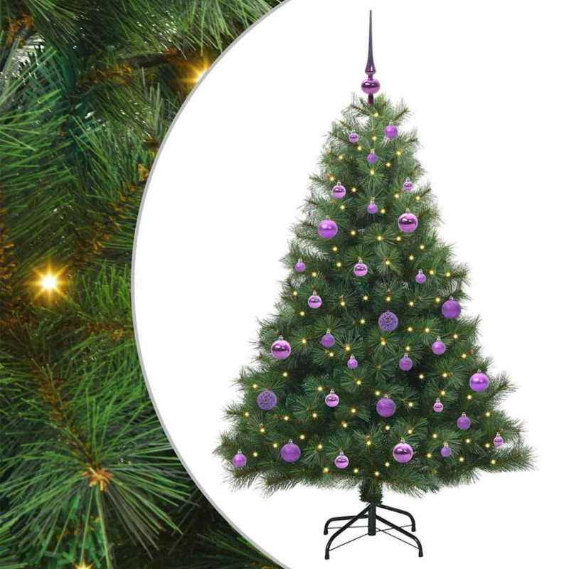 Sztuczna choinka z 150 diodami LED Zielony 150 cm PE i PVC