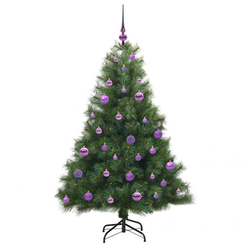 Sztuczna choinka z 150 diodami LED Zielony 150 cm PE i PVC