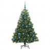 Sztuczna choinka z 150 diodami LED Zielony 150 cm PE i PVC