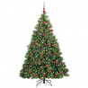Sztuczna choinka z 300 diodami LED Zielony 180 cm PE i PVC