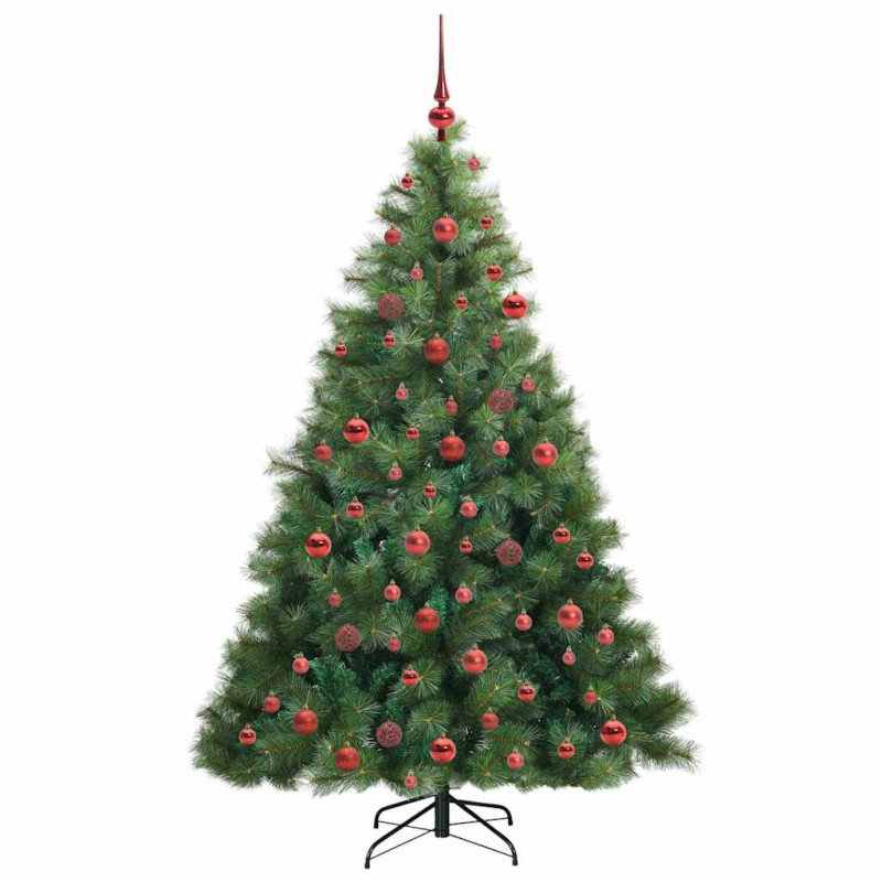 Sztuczna choinka z 300 diodami LED Zielony 180 cm PE i PVC