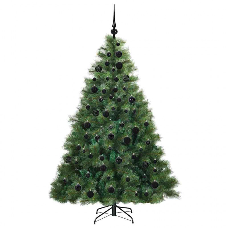 Sztuczna choinka z 300 diodami LED Zielony 180 cm PE i PVC