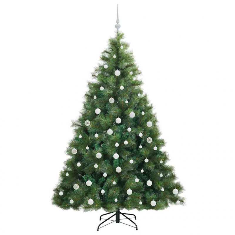 Sztuczna choinka z 300 diodami LED Zielony 180 cm PE i PVC