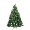 Sztuczna choinka z 300 diodami LED Zielony 180 cm PE i PVC