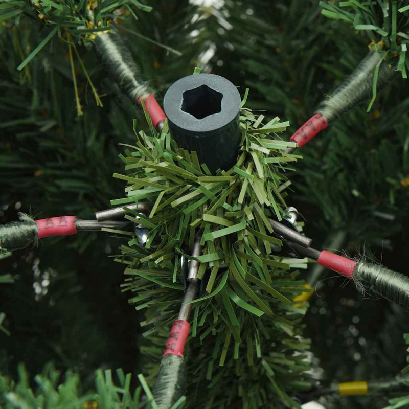 Sztuczna choinka z zawiasami z podstawą Zielony 150 cm PE i PVC