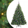Sztuczna choinka z 300 diodami LED Zielony 180 cm PE i PVC