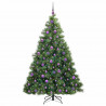 Sztuczna choinka z 300 diodami LED Zielony 180 cm PE i PVC